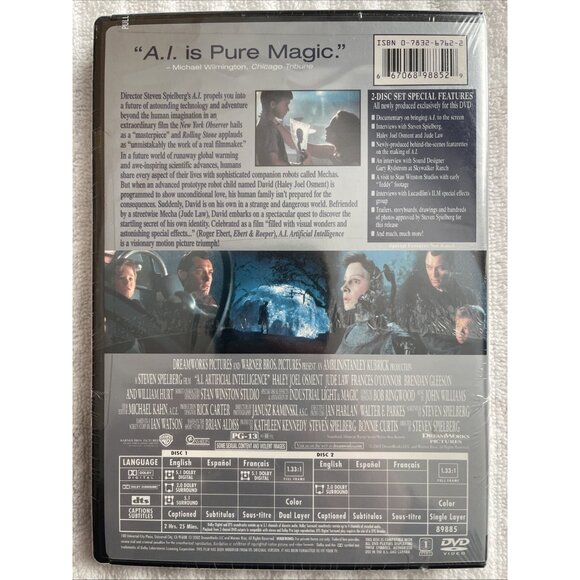 A.I. Artificial Intelligence (DVD, 2002, 2-Disc Set, Special Edition) - Picture 2 of 2